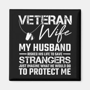 Womens Veteran Ehefrau Army Husband Soldier Sprich Magnet
