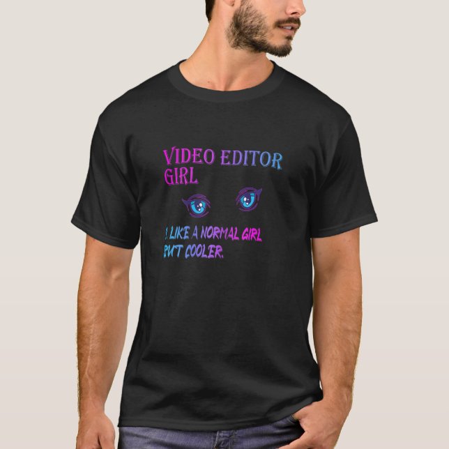 Womens Video Editor Girl T-Shirt (Vorderseite)