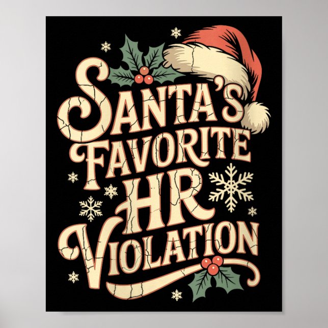 Womens Vintage Sarcastic Retro Hr Violation Christ Poster (Vorne)