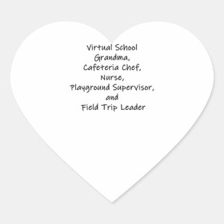 Womens Virtual School Grandma Cafeteria Koch Herz-Aufkleber