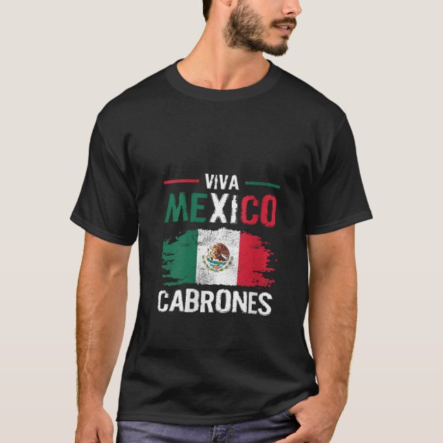 Womens Viva Mexico Cabrones Proud Mexican Independ T-Shirt (Vorderseite)