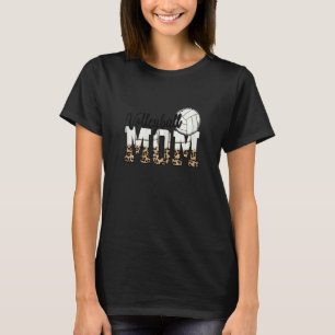 Womens Volleyball Mama Leopard Volleybal Mama Moth T-Shirt