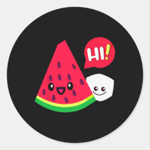 Womens Wassermelone Zucker Hi Lustiger Spruch Hi S Runder Aufkleber
