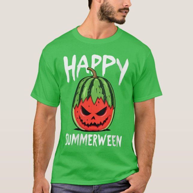 Womens Watermelon Jackolantern Summer Halloween Ha T-Shirt (Vorderseite)