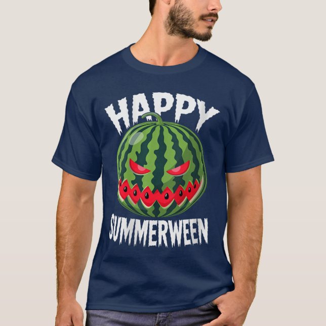 Womens Watermelon Jackolantern Summer Halloween Ha T-Shirt (Vorderseite)