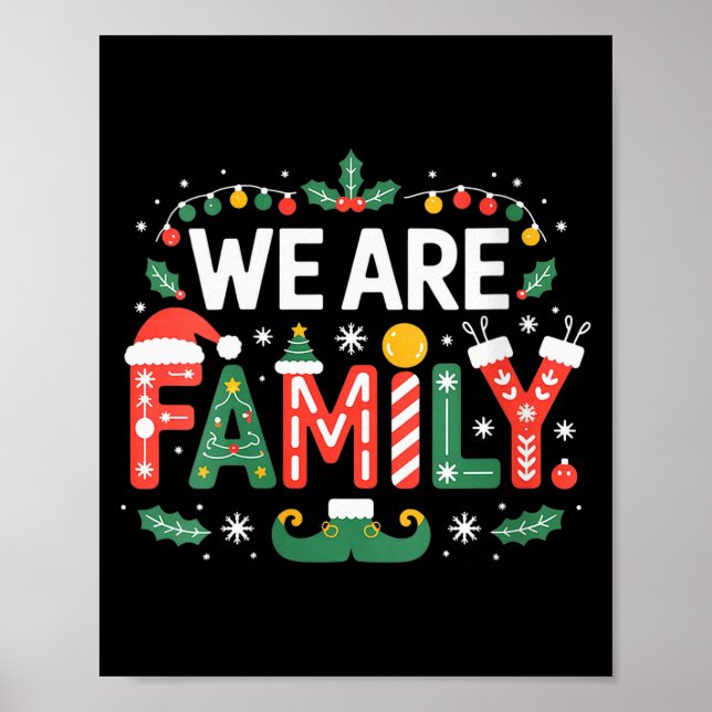 Womens We Are Family Christmas 2025 Pajamas Funny  Poster (Vorne)