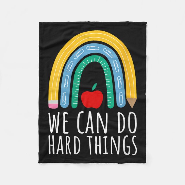 Womens We Can Do Hard Things Motivational Teacher  Fleecedecke (Vorderseite)