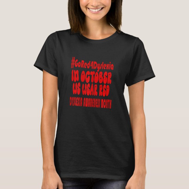 Womens Wear Red to Support in Dyslexia Awareness M T-Shirt (Vorderseite)