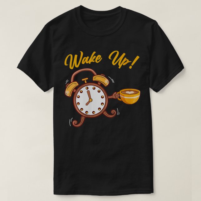 Womens Weckte Alarm Clock Owl Nocturnal Coffein T-Shirt (Design vorne)