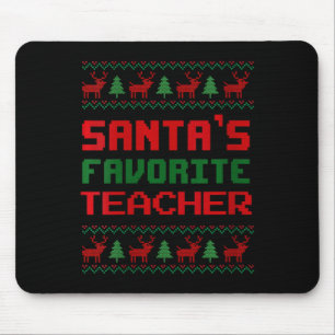 Womens Weihnachtsmann's Lieblings-Lehrerin Ugly We Mousepad