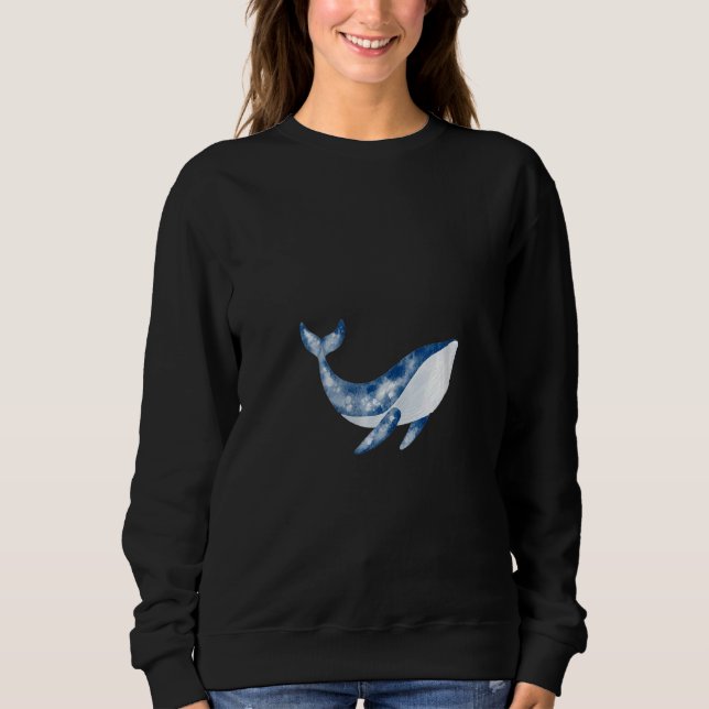 Womens Whale Blue Whale Pottwal Sea Animal  with O Sweatshirt (Vorderseite)