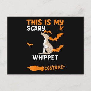 Womens Whippet Kostüm Halloween Lazy Scary Dog Ankündigungspostkarte