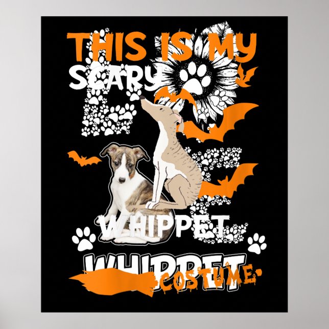 Womens Whippet Kostüm Halloween Lazy Scary Dog Poster (Vorne)