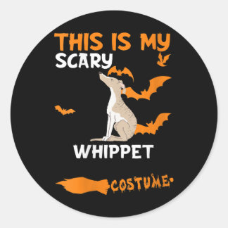 Womens Whippet Kostüm Halloween Lazy Scary Dog Runder Aufkleber