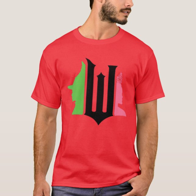 Womens Wicked Pink Green Front Back VNeck girl T-Shirt (Vorderseite)