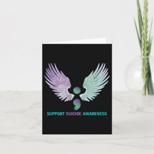 Womens Wings Semicolon Unterstützung Selbstmordbew Karte
