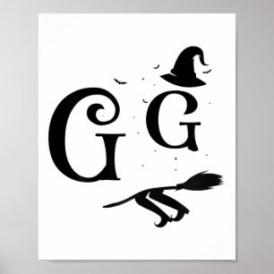 Womens Witch Hat Graphic Spooky Gg Funny Halloween Poster