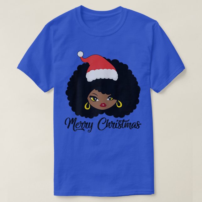 Womens WNbd Weihnachtsmannmütze Black Girl Christm T-Shirt (Design vorne)