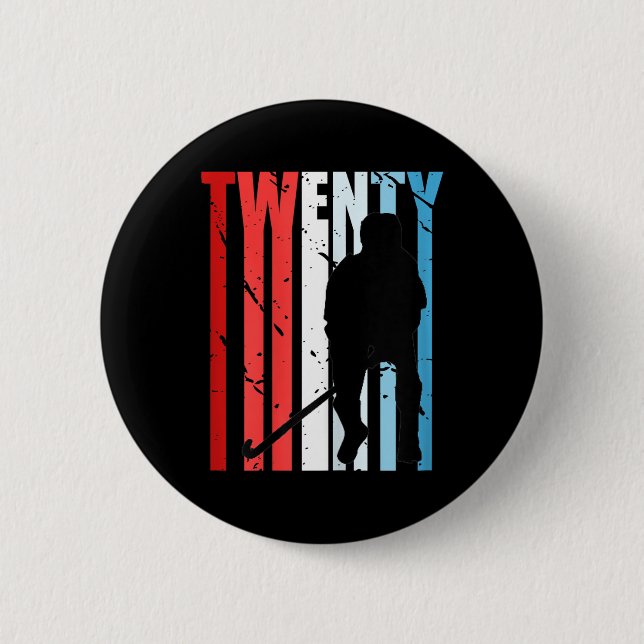 Womens Womens Field Hockey 48th Birthday Player Te Button (Vorderseite)