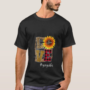 Womens Womens Liebe Yayalife Sonnenblume Leopard T-Shirt