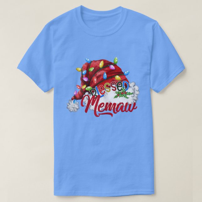 Womens Womens Seligen Memaw Weihnachtsmannmütze Xm T-Shirt (Design vorne)