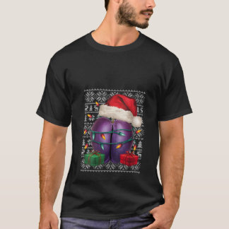 Womens Xmas Sweater Style Ugly Weihnachtsmannmütze T-Shirt