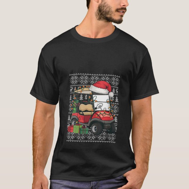 Womens Xmas Sweater Style Ugy Weihnachtsmannmütze  T-Shirt (Vorderseite)