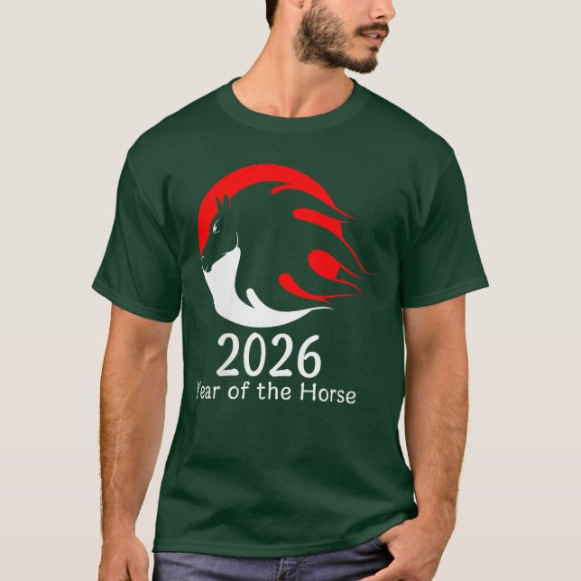 Womens Year ofhe Horse 2026 Fire Horse Chinese Zod T-Shirt (Vorderseite)