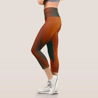 "Women's Yoga Set mit künstlerischem Pinselstrich Capri Leggings