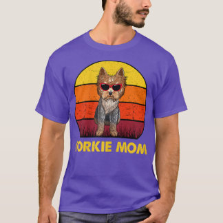 Womens Yorkie Mama Retro Vintage Yorkshire Terrier T-Shirt
