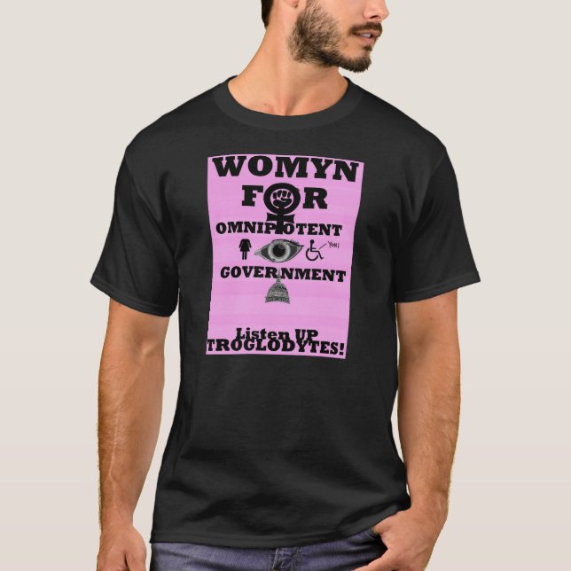 Womyn für allmächtiges Regierungs-Logo-T-Shirt T-Shirt (Vorderseite)