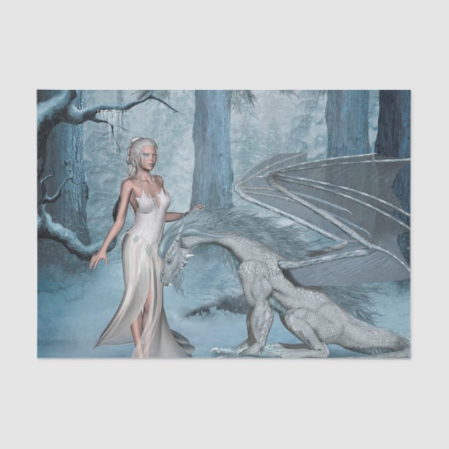 Wondeful Fee mit Drachen Seidenpapier (Vorderseite)