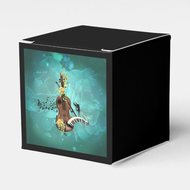 Wondeful violin with piano and flowers geschenkschachtel (Vorderseite)