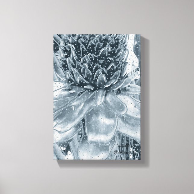Wonder Ananas Blume Stretched Canvas Print Leinwanddruck (Vorderseite)