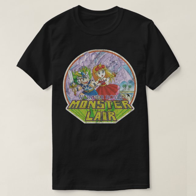 Wonder Boy III Monster Lair Retro Logo T-Shirt (Design vorne)