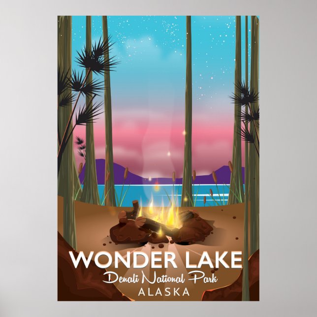 Wonder Lake, Denali Nationalpark Alaska Poster (Vorne)