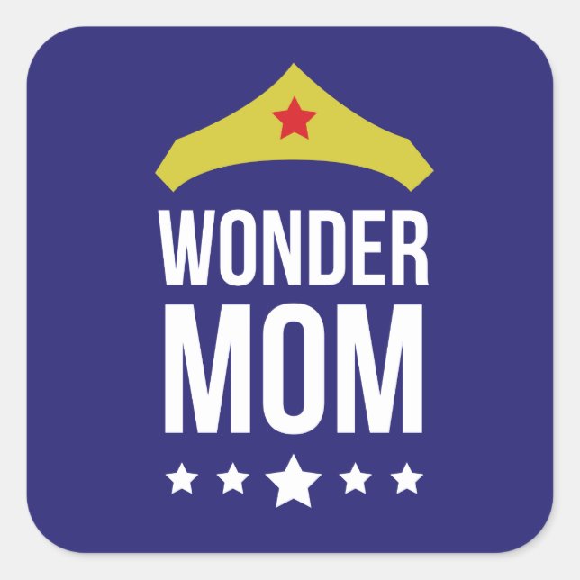 Wonder Mama - Glossy Quadratischer Aufkleber (Vorderseite)