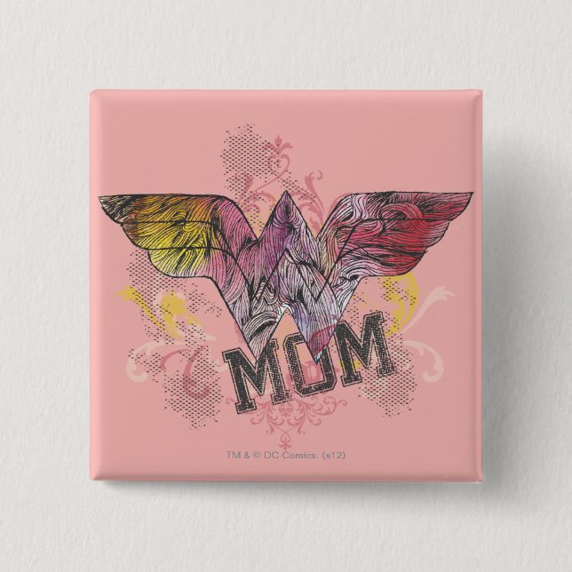 Wonder Mama Mixed Media Button (Vorderseite)