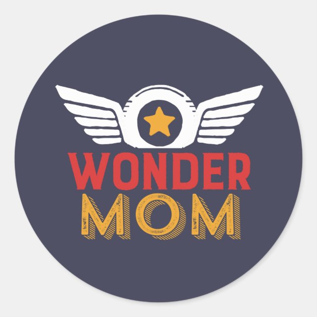 Wonder Mama Muttertag Geschenk Lieblings-Superheld Runder Aufkleber (Vorderseite)
