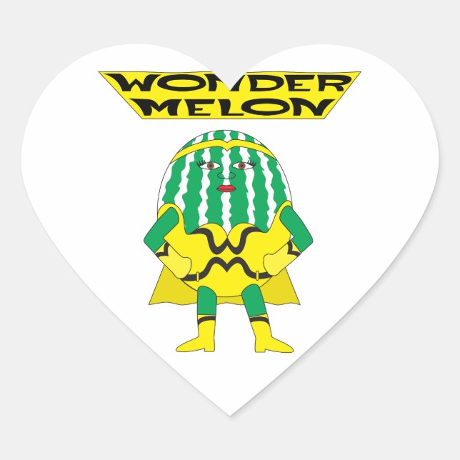 Wonder Melon Herz-Aufkleber (Vorderseite)