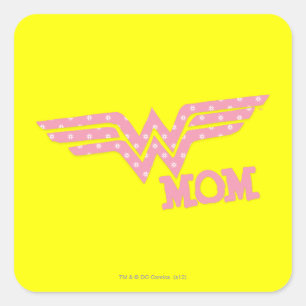Wonder Mom Pink Quadratischer Aufkleber