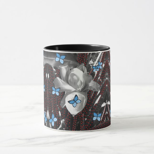 Wonder Rose Red Ants & Blue Butterfly Signature Tasse (Zentrum)