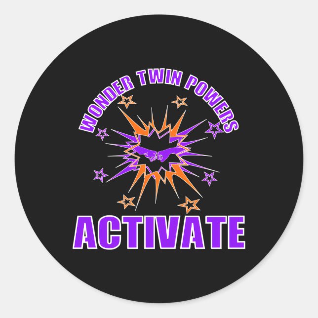 Wonder Twin Power aktivieren Identical und Fratern Runder Aufkleber (Vorderseite)