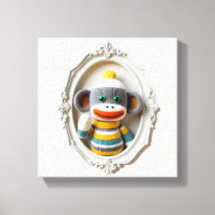 Wonder Wall Art spielend Crochet Monkey Leinwanddruck