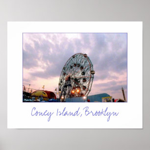 'Wonder Wheel bei Dämmerung' Poster