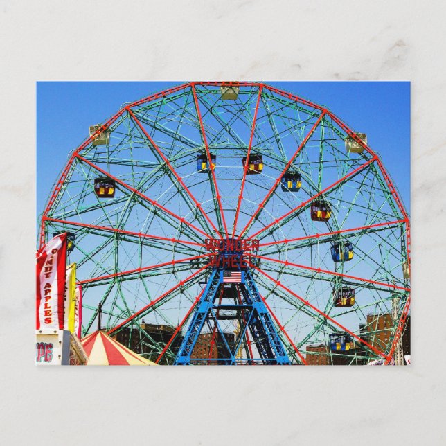 Wonder Wheel - Coney Island, NYC Postkarte (Vorderseite)