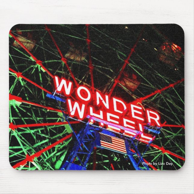 'Wonder Wheel Neon' Mousepad (Vorne)