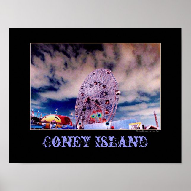 "Wonder Wheel & Sky" Psychedelisches Poster (Vorne)