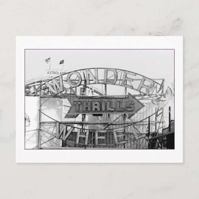 Wonder Wheel Thrills (Coney Island, NY) Postkarte (Vorderseite)