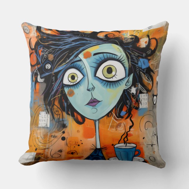 Wonder Whimsical Girl Julianna Doodlewell Kissen (Vorderseite)